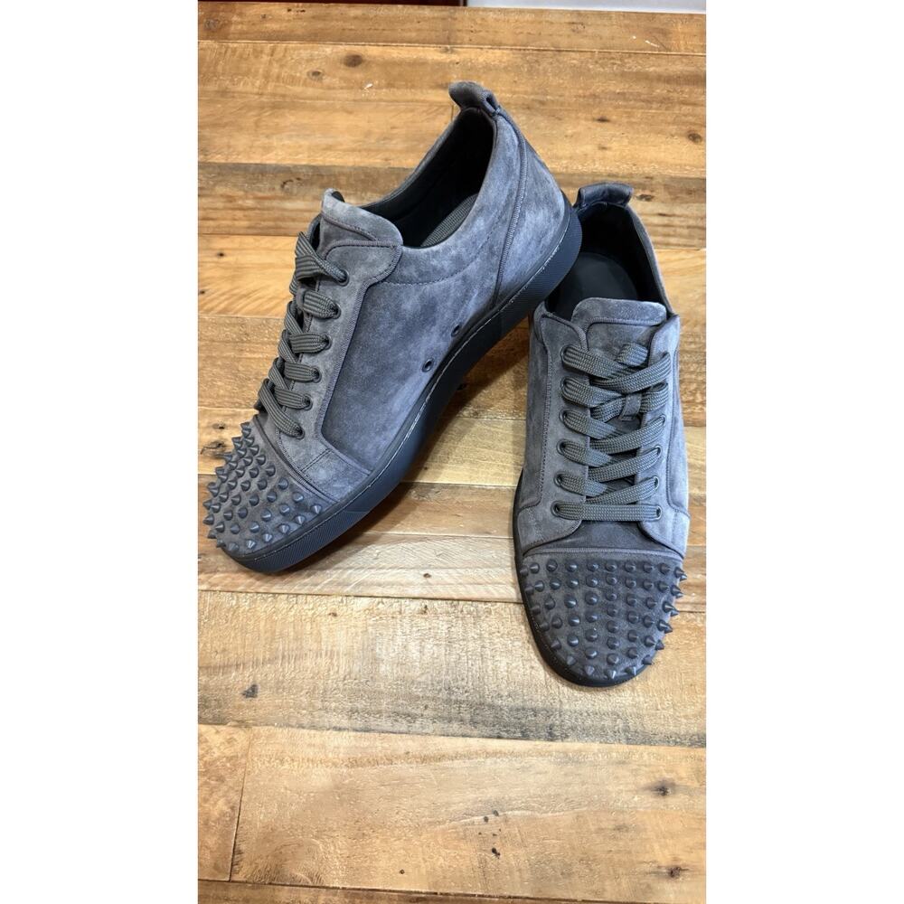 Christian Louboutin Louis Junior Spikes Orlato Gray Suede Men's Sneakers EU 46
